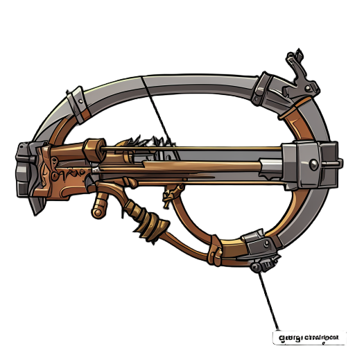"guard's hand crossbow, compact design, lever reload mechanism, loaded bolt"