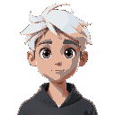 a boy with white hair