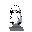 8-bit ghost enemy, white, initmidating, creepy, dark, side-view, hood