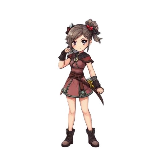 yuna from final fantasy 10, fighting pose, 8 direction, rpg game