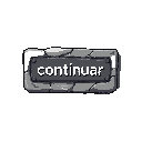 a rectangle stone a little bit cracked pixel-art button with the label "continuar"