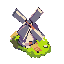 visual style of forager. top-down 3/4 perspective. soft rounded shapes, minimal details, clean outlines. vibrant palette, cute friendly mood. simple shading. no grid. transparent background.  subject: windmill