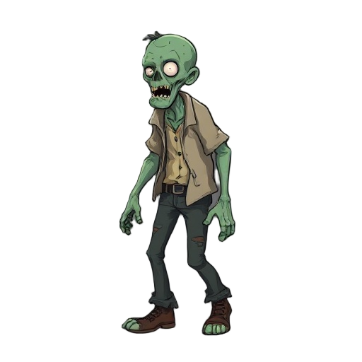 create for me a realistic zombie with civilian clothes in a state of decomposition, moving slowly and smoothly for a 2d game. it should have an 8-frame pace.