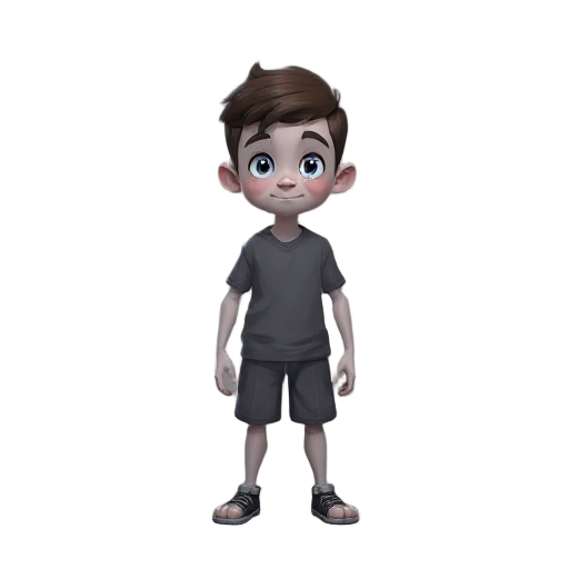 generate a character for 2d game. its a sceared kid.