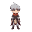 a chibi cool fantasy anime hero