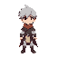 a chibi cool fantasy anime hero