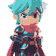 a chibi cool fantasy anime hero