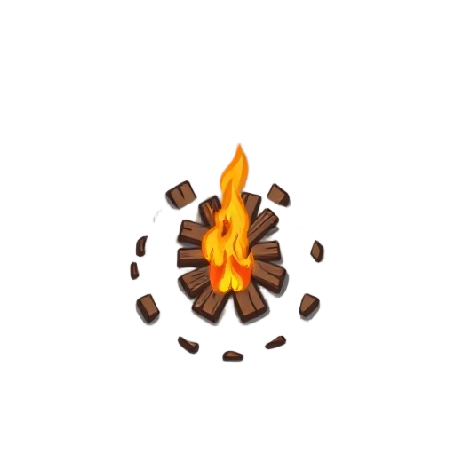 campfire with no background