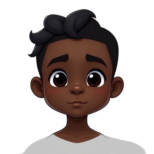 a black child with a curl hair