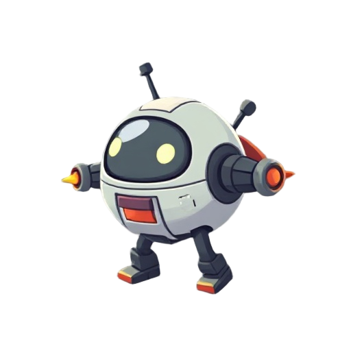 a pixilated spherical robot with a jet pack