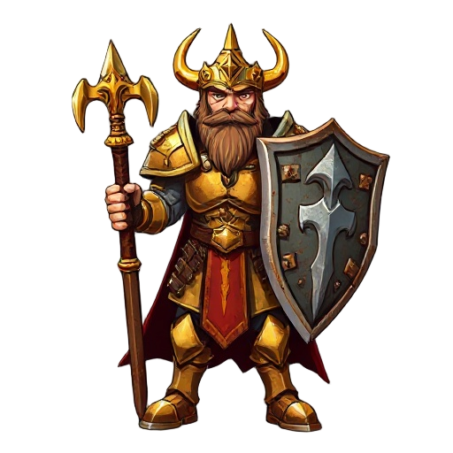 great lord paladin, cursed and rusty gold armor, houding big shield and great sword