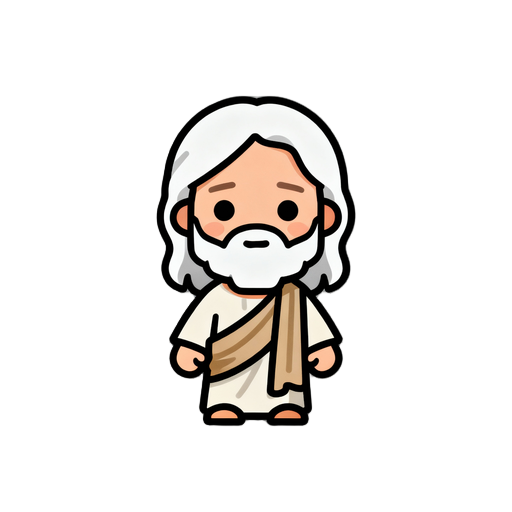 jesus, homem com roupas simples e antigos barba branca cabelos longos 