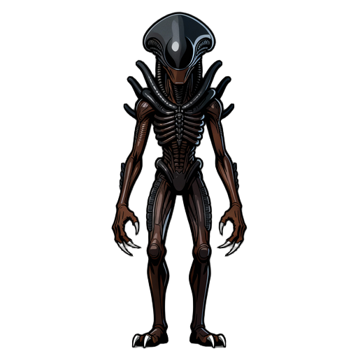 monstro assustador hyper realista 4k hd de frente correndo assustador pele escura carapaça, monstro alienigena xenomorfo sem olhos, com garras assustador monstro assustador matador, correndo ameaçador, cabeçudo sem olhos alto muito magro humanoide, cumpri