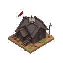 using a isometric perspective do a modern-medieval-post-apocalyptic-militia
