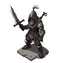 using a isometric perspective do a warrior holding a scrap sword in a post apocalyptic modern world dont do the tile