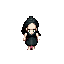 adult female, medium breasts, skinny,  black hair,ponytail, sick, pale skin, full body, black dress, 