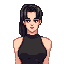 adult female, medium breasts, skinny,  black hair,ponytail, sick, pale skin, full body, black dress, 