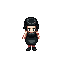 adult female, medium breasts, skinny,  black hair,ponytail, sick, pale skin, full body, black dress, 