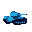 a 8bit war tank in blue color