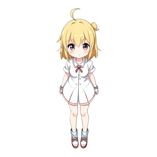 white anime girl, yellow hair