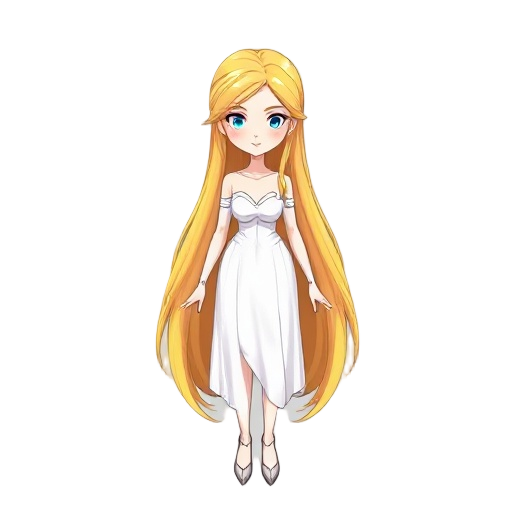 white woman having long yellow hair like princess