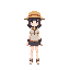character with hat and gender is female