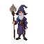 a mage game character with a wizard staff