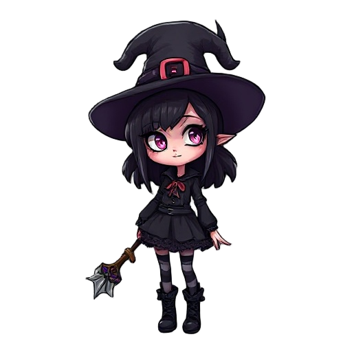 urban gothic witch girl,  muted colors, realistic 
