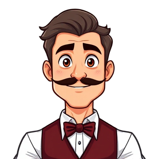 male casino dealer with mustach