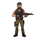 guy zombie survivor with guns
