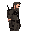 pixelated post apocalyptic man facing left