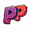 large letters "pp", logo