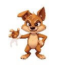 biped toon furry caramel dog with white gooey nanobots on right arm. warm fur, floppy ears, expressive eyes, slightly menacing smile. dark smoky background with faint human eyes watching. mix of cute, creepy, and heroic toon-force energy