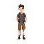 simple standing man in street clothes