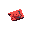 top-down art of a small red tank, classic arcade style, facing upward, no background