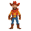 a red and orange cowboy