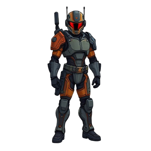 mars warrior. cyberpunk character