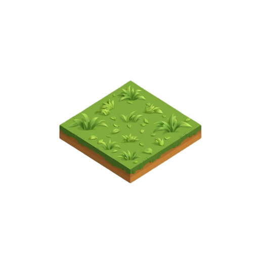seamless tileable 2d grass texture for a top-down game. clean, simple, soft style, consistent color, subtle variation, no objects or patterns. perfect looping edges. flat lighting, no shadows. crisp, high-quality square grass tile