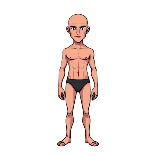 project zomboid style, wearing only underwear and bald and 30 years old project zomboid style 