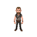 estilo project zomboid magro e alto e só de cueca e careca