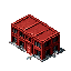 rusty single industrial factory building isometric