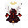  create an iconic backpack representing the war between angels and demons. half angelic design: white wings, golden details, soft glow. half demonic: horns, cracks, red and black tones, dark energy. classic tibia sprite style, dark outline, isometric shad