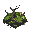  post-apocalyptic mutated forest. tile shows overgrown grass, twisted small tree roots, glowing mushrooms, and small energy crystal growths from nearby dungeons. 