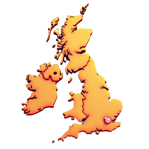 map of england, warm desaturated colours.