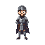 faça uma animação de andando de um personagem q eh um cavaleiro