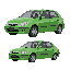 green toyota yaris, model year 2003