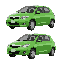 green toyota yaris, model year 2003