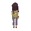 a modern girl with trousers and a purple watch long hair top down view