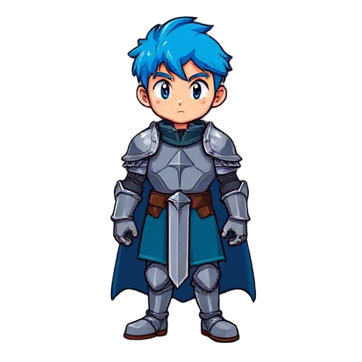 knight blue hair snes