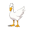 can you create a sprite of a pokemon like creature that is a goose. the design is cool and the main color is white with yellow legs. also can you make the design more complex